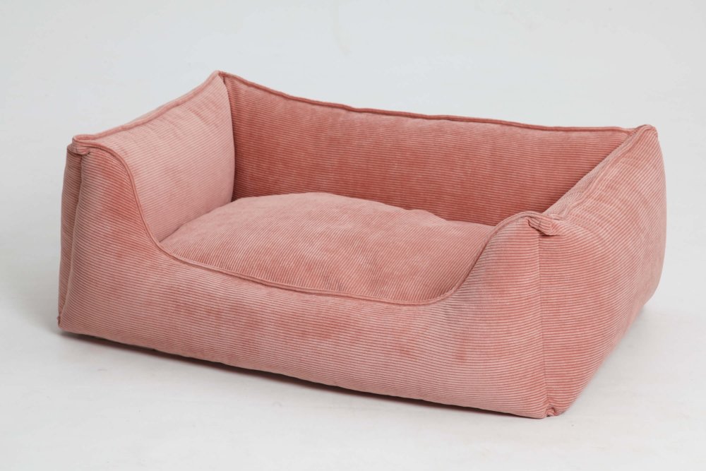 Wechselbezug Hundebett Box Bett Chelsea Cord rosa