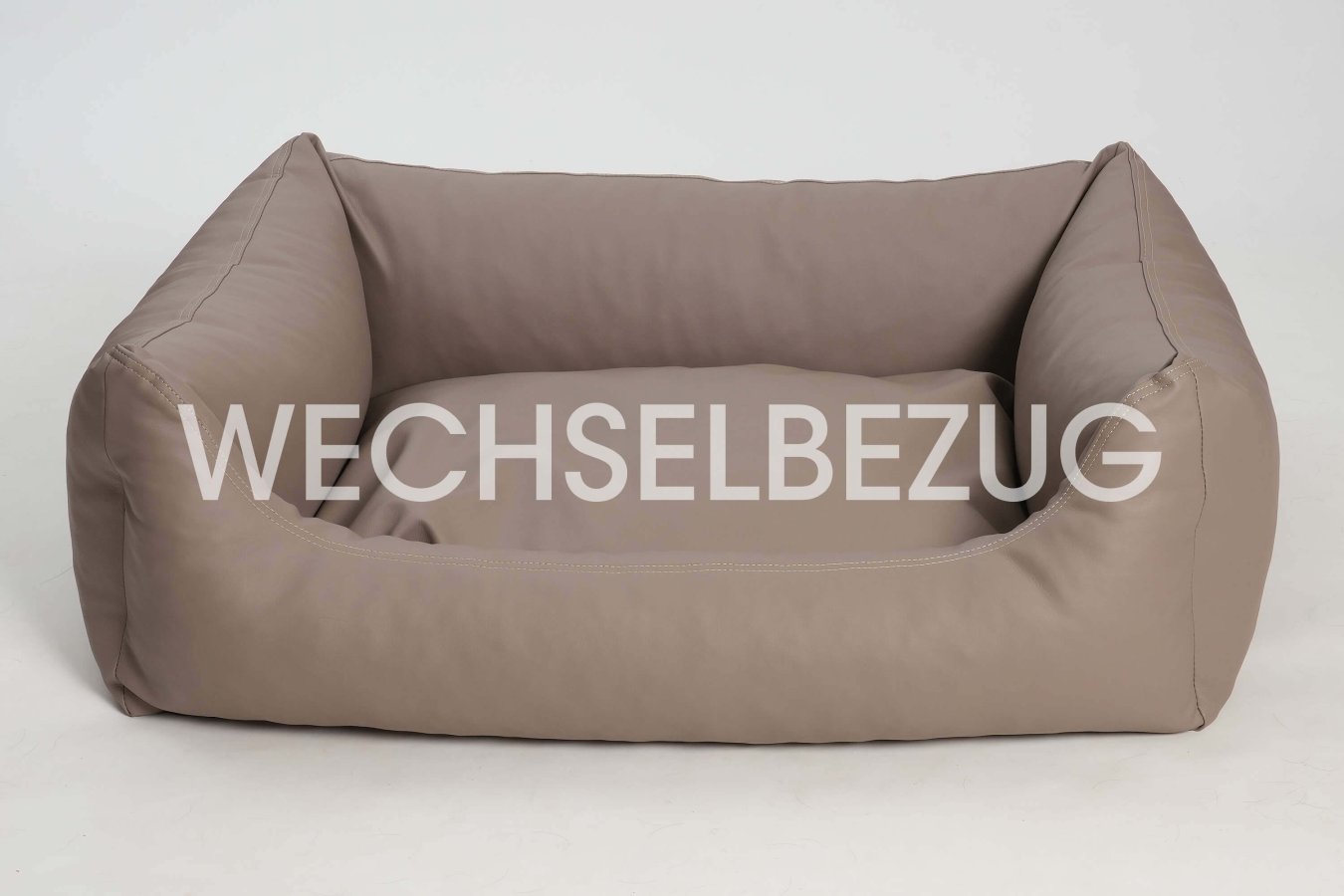 Wechselbezug Hundebett Box Bett Saddle Kunstleder sand